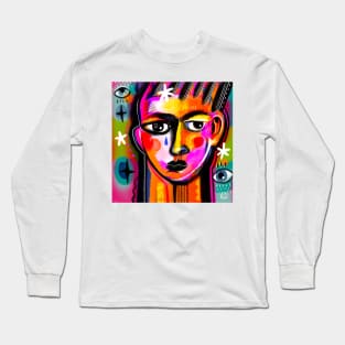 Colourful face Long Sleeve T-Shirt